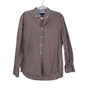 Mens Tommy Hilfiger Classic Fit Red Checker Long Sleeve Up Dress Shirt Size M